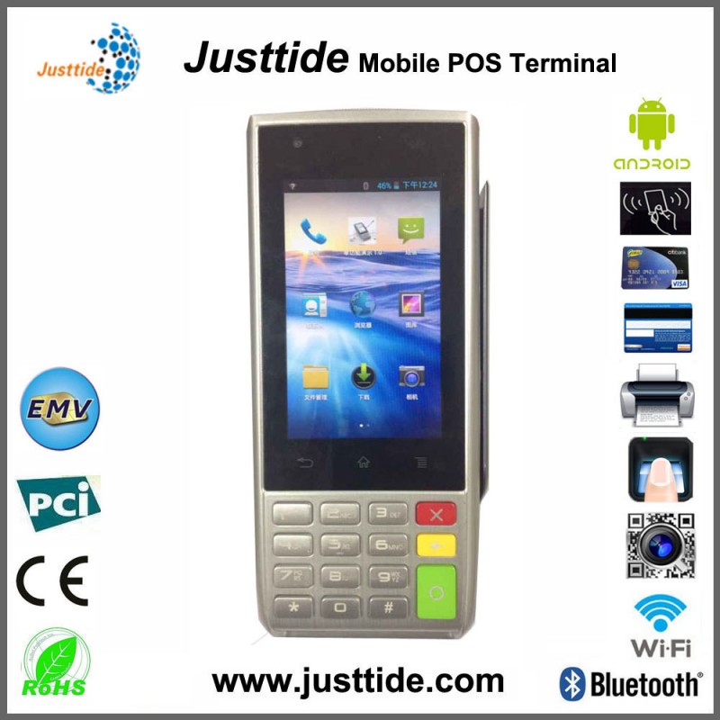 Justtide工場価格スマートアンドロイド磁気カードpos、icカードpos、nfc pos-POSシステム問屋・仕入れ・卸・卸売り
