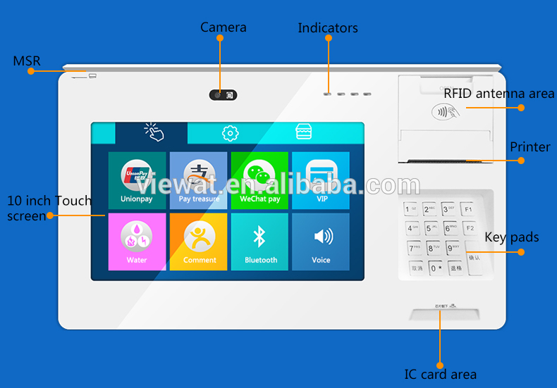 10インチandroid posテルミナでnfcとrfidリーダ-POSシステム問屋・仕入れ・卸・卸売り