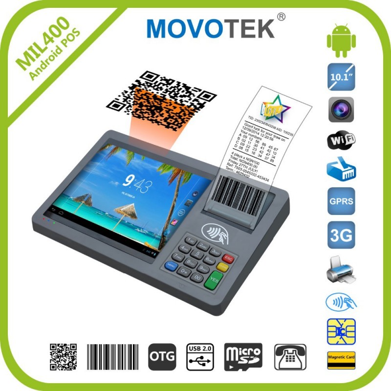 a7movotekアンドロイドでのposシステムposサーマルプリンタ、 nfcリーダー、 wifi、 wcdmaおよびgprs-POSシステム問屋・仕入れ・卸・卸売り
