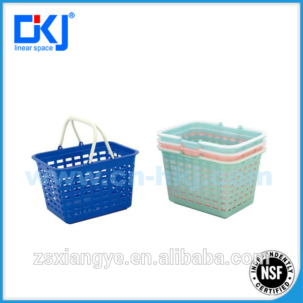 XYB-608 23lプラスチックショッピングバスケット缶カスタムカラー-ショッピングバスケット問屋・仕入れ・卸・卸売り