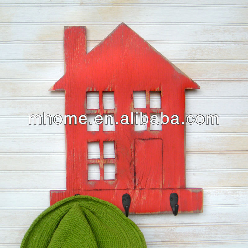 アンティークの壁木製赤い鍵付きフックa- 額装家フィーチャー-ディスプレイフック問屋・仕入れ・卸・卸売り