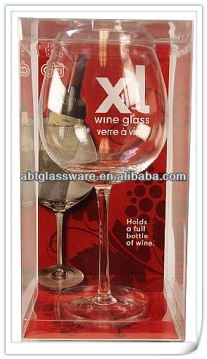 巨大なワインxl- クリアガラス、 pvc箱入り、 33.5ozを保持してい-グラス問屋・仕入れ・卸・卸売り
