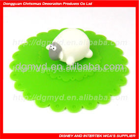 かわいい子羊動物緑色の丸いシリコンカップccoffeemyd-sc-427-7カップのふた-その他食器類問屋・仕入れ・卸・卸売り