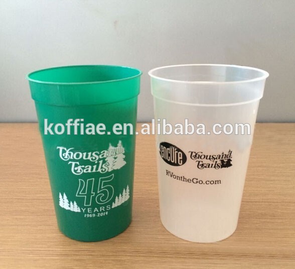 マット仕上げ10oz12オンス昇進fda400ml14オンスppプラスチックスタジアムカップ-カップ、ソーサー問屋・仕入れ・卸・卸売り