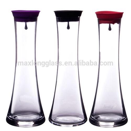 ハンドメイドの高品質ガラスの水のボトルのふたが付いているカラフ-グラス問屋・仕入れ・卸・卸売り