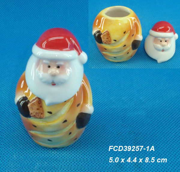 最新の熱い販売のfcd39257-1aサンタクリスマスセラミックつまようじコンテナ-つまようじ立て問屋・仕入れ・卸・卸売り