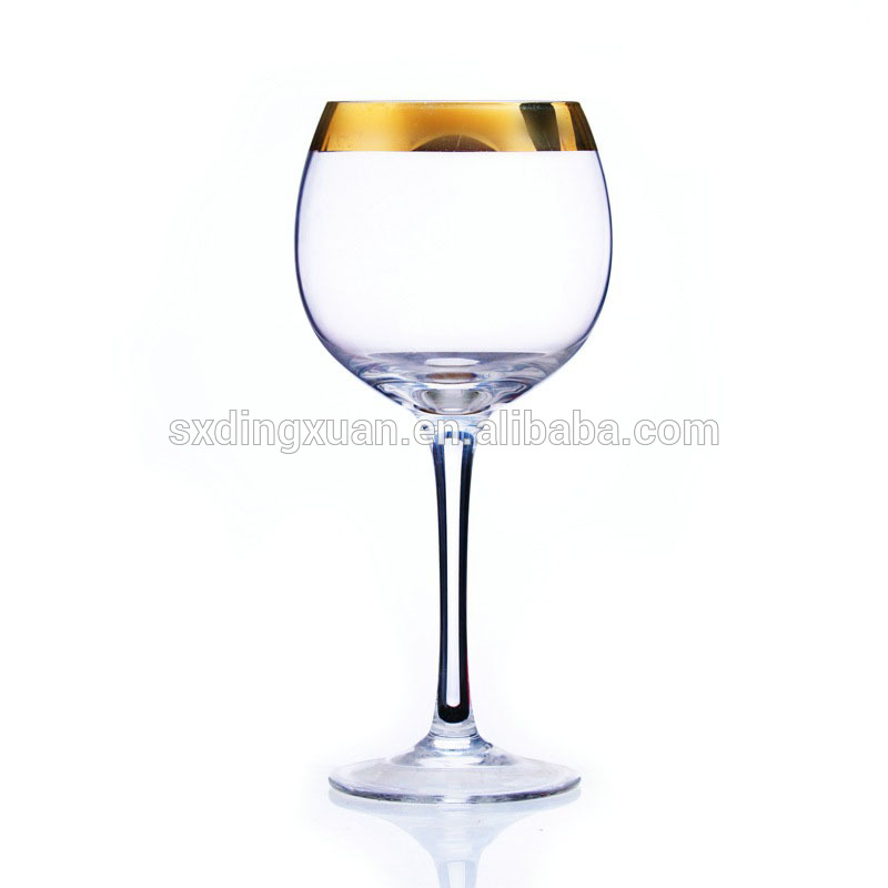 手吹き高品質美しい赤ワイングラスカップでゴールデンリム-グラス問屋・仕入れ・卸・卸売り