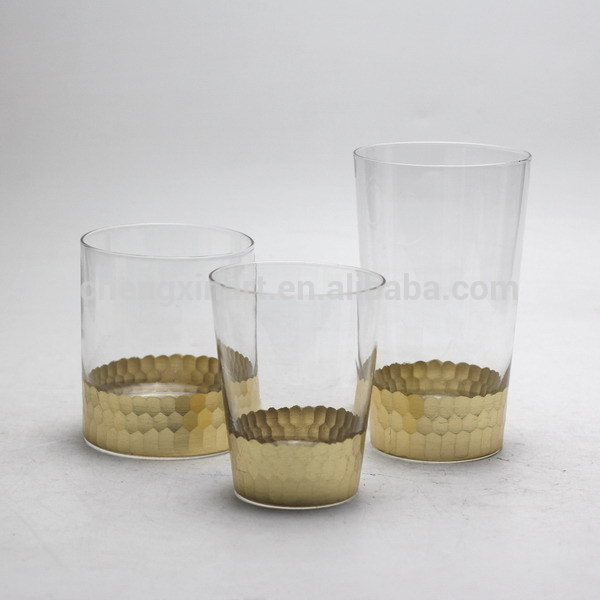 クリア飲料水ガラスで金箔印刷用ホーム/パーティーテーブルデコレーション-問屋・仕入れ・卸・卸売り