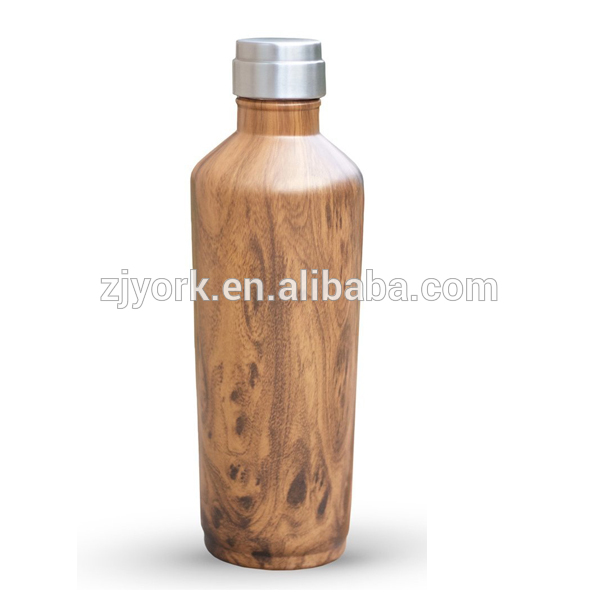新しいデザイン木材塗装転送印刷ダブル壁ステンレス鋼真空insualted飲料水ボトルワインボトル-魔法瓶問屋・仕入れ・卸・卸売り