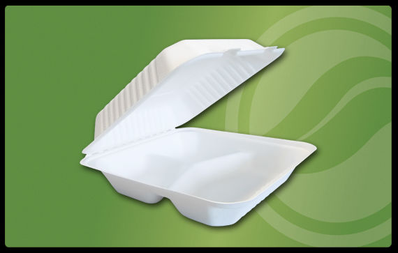 サトウキビ使い捨てヒンジ式コンテナ9 "× 9" b037/3-c-その他食器類問屋・仕入れ・卸・卸売り