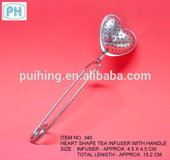 ステンレス鋼のハート形の茶注入器でハンドル-その他食器類問屋・仕入れ・卸・卸売り
