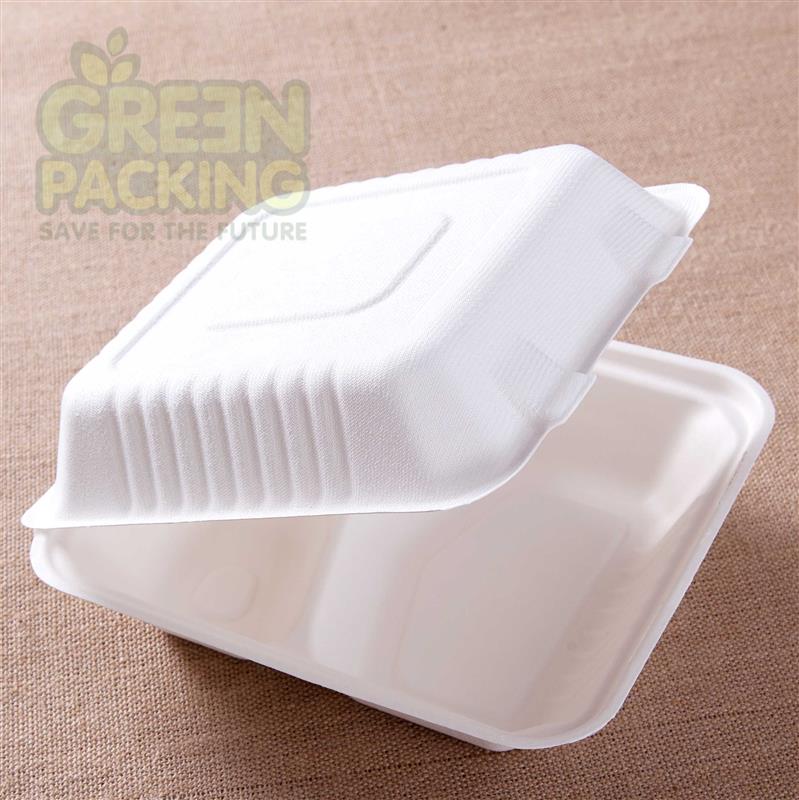 B024- 8x8x3- 3コンパートメント食品クラムシェル-その他食器類問屋・仕入れ・卸・卸売り