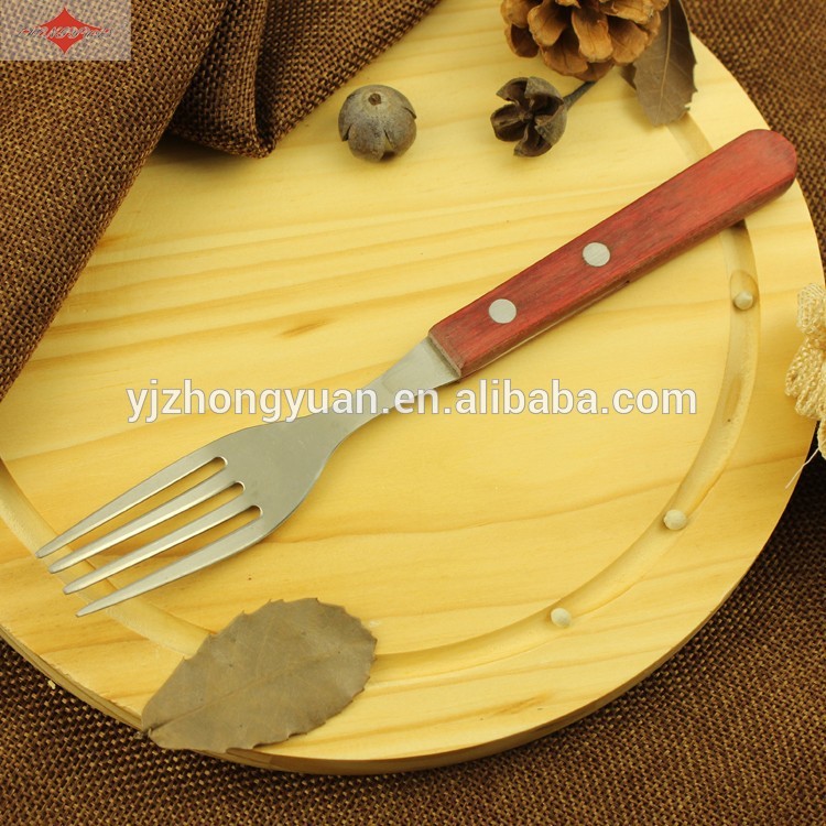 ZY-T2002ウッドハンドル金属食器陶器カトラリーフォーク-フォーク問屋・仕入れ・卸・卸売り