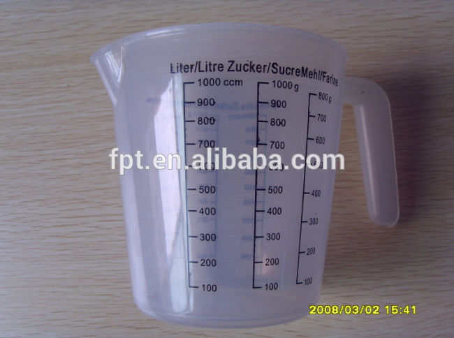 千ミリリットルプラスチック計量カップ/800ml-測定機器問屋・仕入れ・卸・卸売り