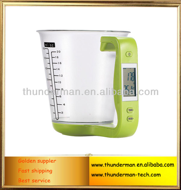 600ML/1KG Plastic digital scale measuring cup for measuring liquid volume& weight-測定機器問屋・仕入れ・卸・卸売り