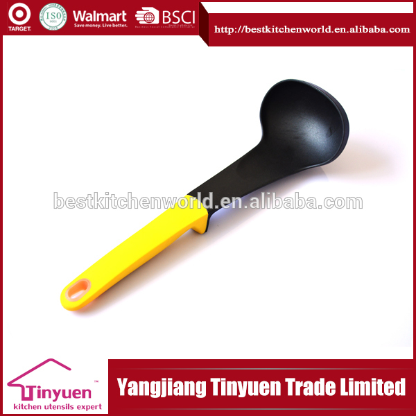 新しいスタイル100％食品グレードのナイロン金属とtprハンドルスープレードル-キッチン用品セット問屋・仕入れ・卸・卸売り