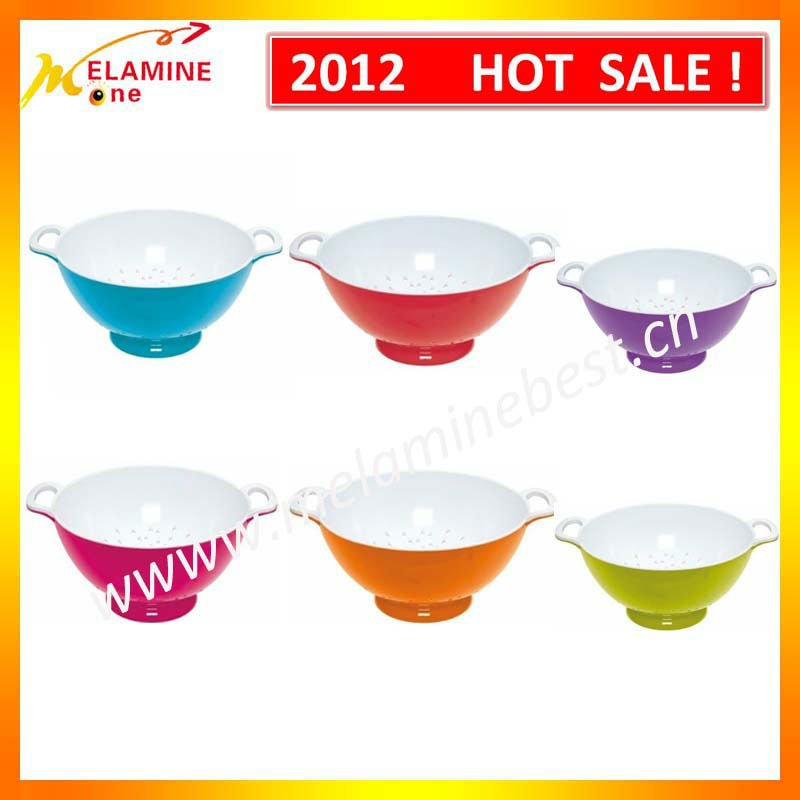 2012 2音色の熱い販売のメラミンcolander-水切り、こし器問屋・仕入れ・卸・卸売り