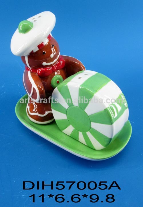 クリスマス装飾的なセラミック塩とコショウシェーカー-香辛料関連道具問屋・仕入れ・卸・卸売り