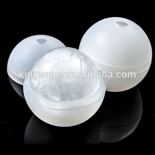 シリコーンアイスボール型2.5 インチ球セット の二つ ホワイト-アイスクリーム道具問屋・仕入れ・卸・卸売り