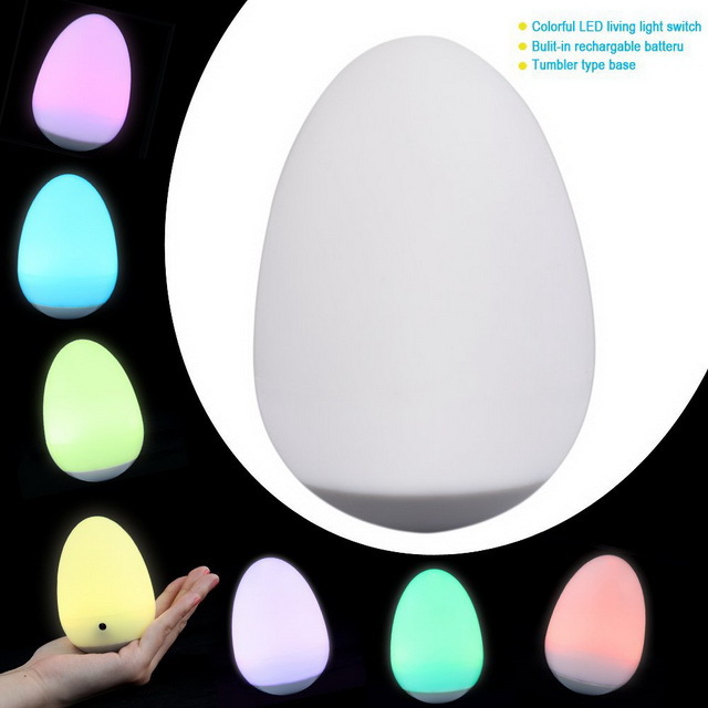 Ledライトnigt丸々- ポリ楽しい装飾卵形のデザイン-その他テーブルデコレーション、付属品問屋・仕入れ・卸・卸売り