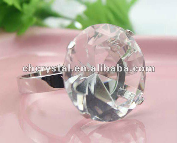 結婚式の好意の水晶ダイヤモンド指輪、明確なガラスダイヤモンドのナプキンリング、-ナプキンリング問屋・仕入れ・卸・卸売り