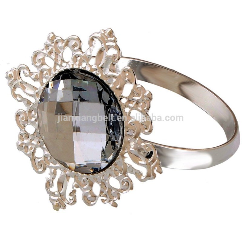 丸い金属icibgoodsのどのダイヤモンドの指輪秦さんでナプキンリング１２本セットラインストーンシルバーカラー-ナプキンリング問屋・仕入れ・卸・卸売り