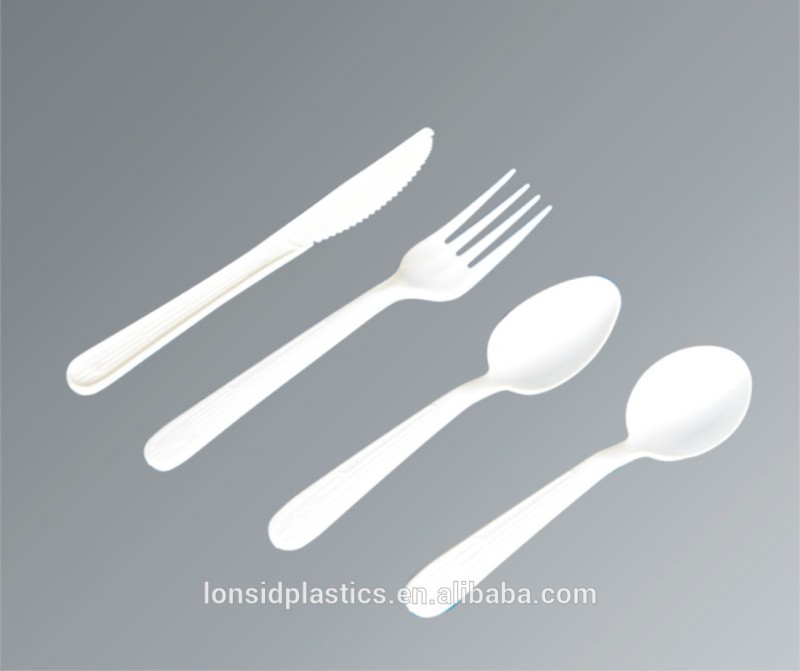 重い重量pp使い捨てプラスチック台所用品のフォーク、スプーン、ナイフとsoupspoons (3.8グラム)-シルバーカトラリーセット問屋・仕入れ・卸・卸売り