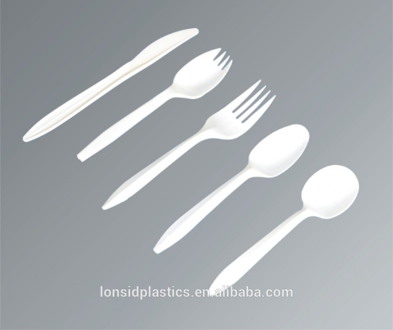 ミディアム重量pp使い捨てプラスチック食器( 2.6グラム)フォークと小さじ-シルバーカトラリーセット問屋・仕入れ・卸・卸売り