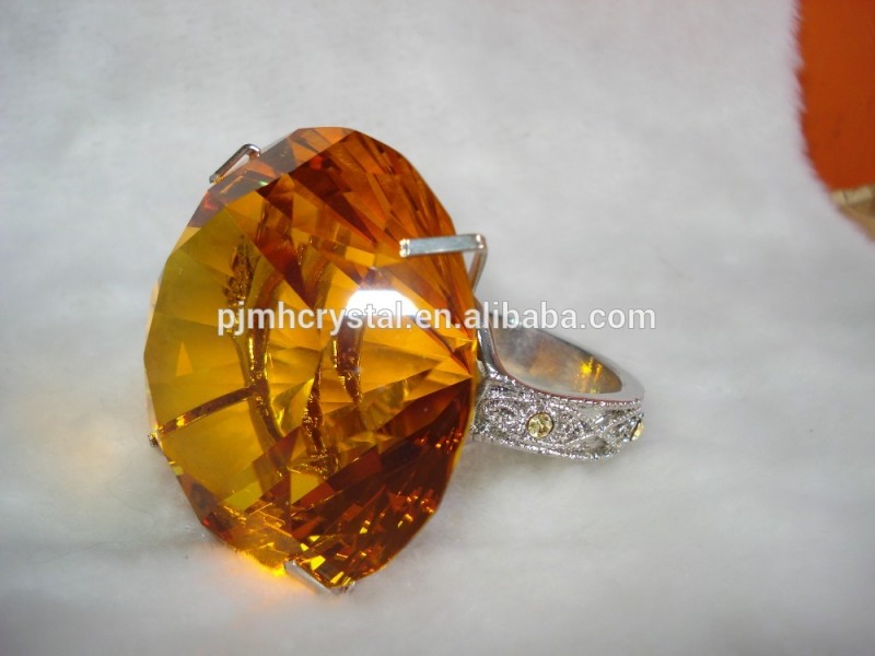 黄色のガラスダイヤモンド婚約リングナプキンホルダーMH-C082-ナプキンリング問屋・仕入れ・卸・卸売り