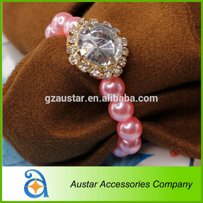 ファッションホットピンクの真珠明確な石付きゴールドメタルのナプキンリングのための-ナプキンリング問屋・仕入れ・卸・卸売り