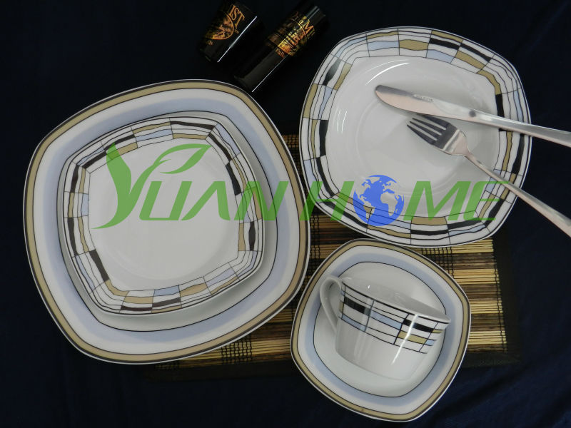 正方形の磁器のディナーセット20個( yt112)-食器セット問屋・仕入れ・卸・卸売り