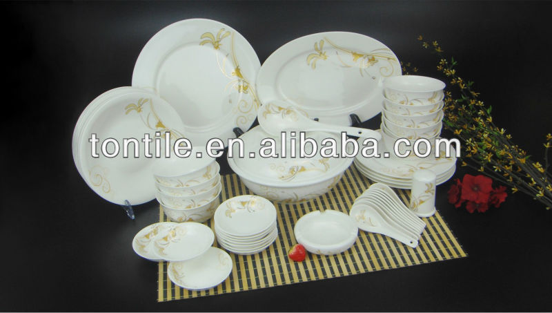 ホテルレストランホワイトセラミックdinnerwares48個食器磁器ケータリングセット広州-食器セット問屋・仕入れ・卸・卸売り