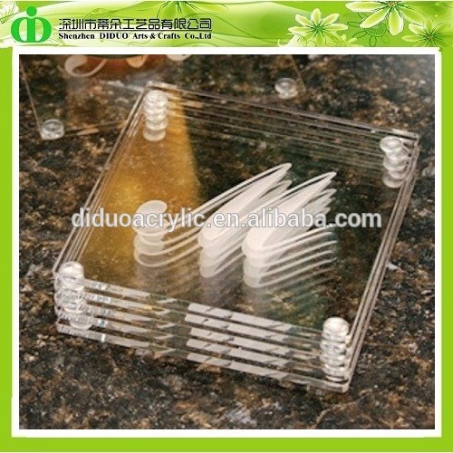 中国の工場卸売ddc-a004iso9001sgs非- 毒性テスト正方形の透明なガラスコースター-マット類問屋・仕入れ・卸・卸売り