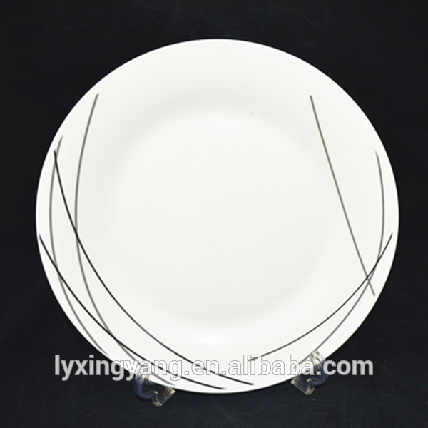 黒リムデカールホワイトディナー皿/安いセラミック食器セラミックプレート-皿類問屋・仕入れ・卸・卸売り