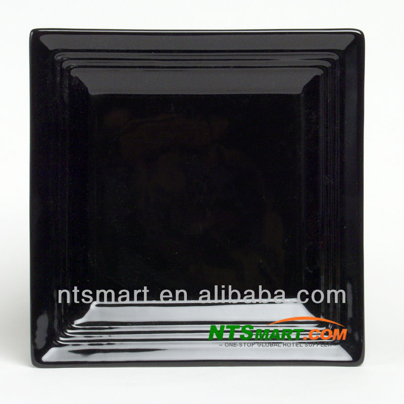 創造的なディナー・ウェアの黒の磁器の正方形の版-皿類問屋・仕入れ・卸・卸売り
