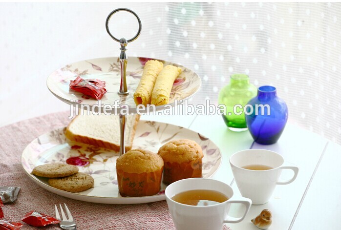2- 層ケーキプレート磁器-皿類問屋・仕入れ・卸・卸売り
