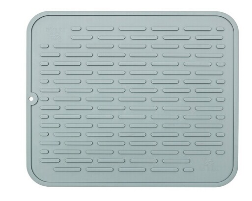 グレー大シリコーン食器乾燥マット耐熱五徳で17.8 × 15.8インチ-マット類問屋・仕入れ・卸・卸売り