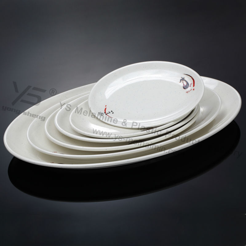 楕円形のプレートメラミン食器ナス付きパターン-皿類問屋・仕入れ・卸・卸売り