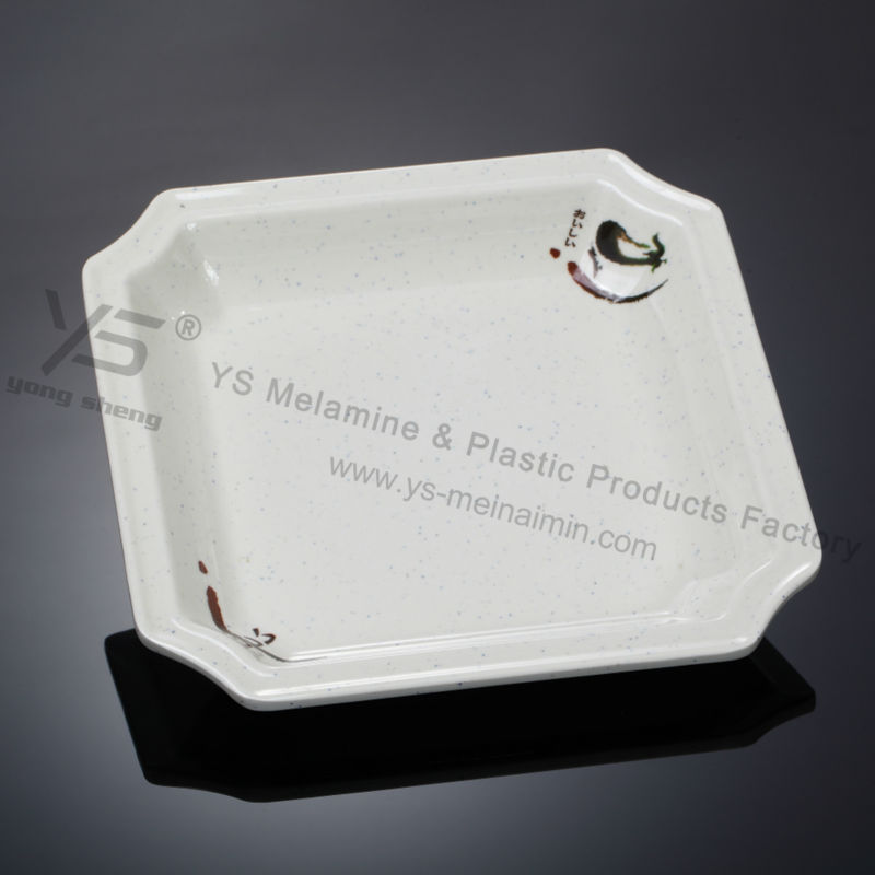 プラスチック製の長方形のプレートパターン付き中国製-皿類問屋・仕入れ・卸・卸売り