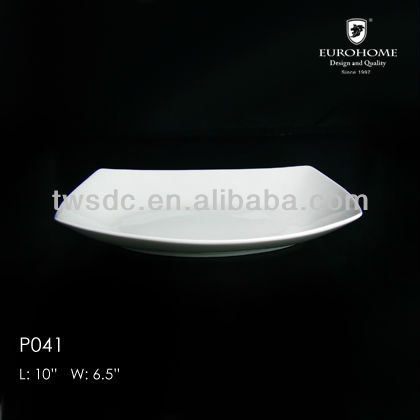 7.5" 平らな白い磁器板と黒色装飾的なリム-皿類問屋・仕入れ・卸・卸売り