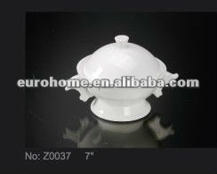 高品質白磁/z0037セラミックスープチュリーン-蓋付き深皿問屋・仕入れ・卸・卸売り