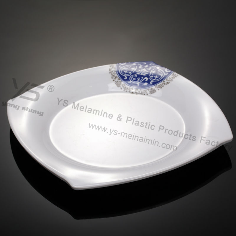 葉形のプレートメラミン食器porcalain青と白-皿類問屋・仕入れ・卸・卸売り