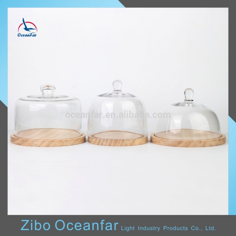 高品質装飾ガラスドームクリアガラスクローシュケーキベルジャー-皿類問屋・仕入れ・卸・卸売り