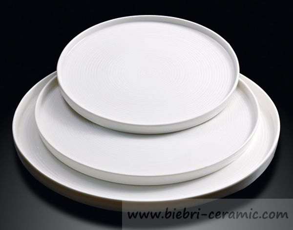 12 "現代設計され人気平野白いホテルとレストランセラミック磁器ピザプレート卸売-皿類問屋・仕入れ・卸・卸売り