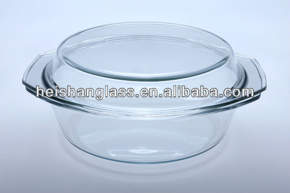 2.5ltempered円形のガラス蓋付きキャセロール-蓋付き深皿問屋・仕入れ・卸・卸売り
