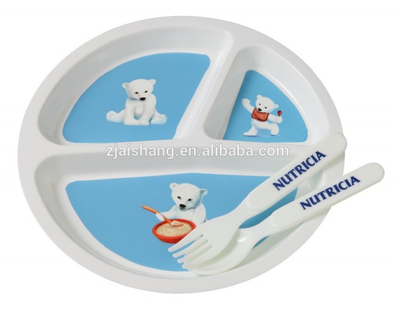 最初のヨーロッパのファッショナブルな率高品質の食品グレードのプラスチック製の赤ちゃんの授乳のプレートとスプーンbpaフリー-皿類問屋・仕入れ・卸・卸売り