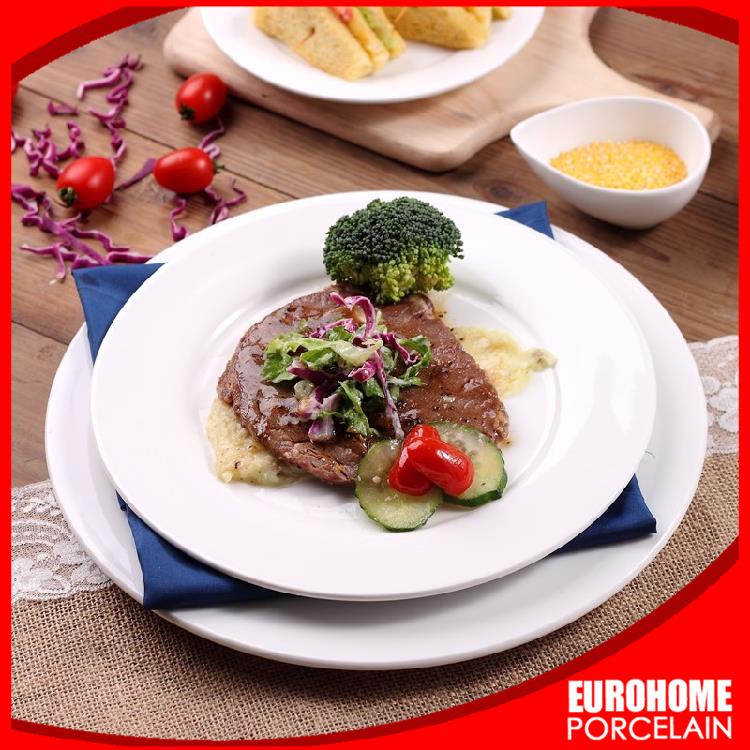 Eurohomeホテル高品質イベントレストランホール白い磁器八角板-皿類問屋・仕入れ・卸・卸売り