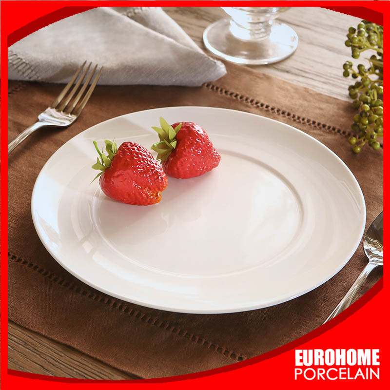 Eurohomeホールイベントレストランウェディングホワイト安いラウンドスーパー白磁ウサギ皿プレート-皿類問屋・仕入れ・卸・卸売り