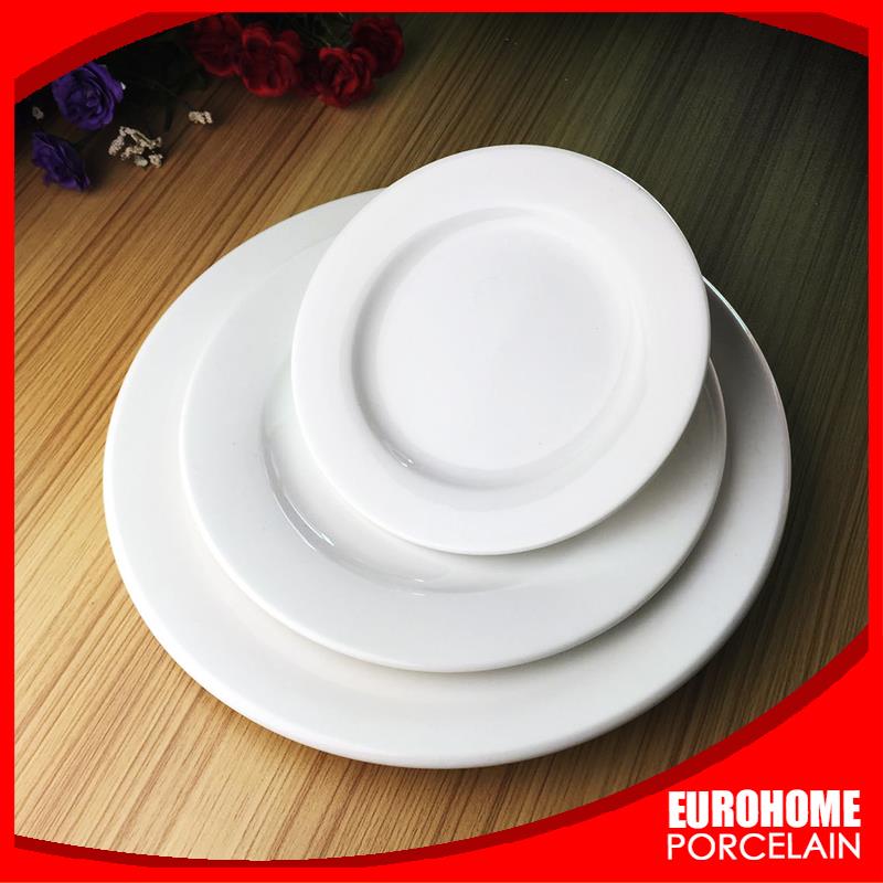 Eurohomeホテル高品質イベントレストランホール白磁ライスプレート-皿類問屋・仕入れ・卸・卸売り