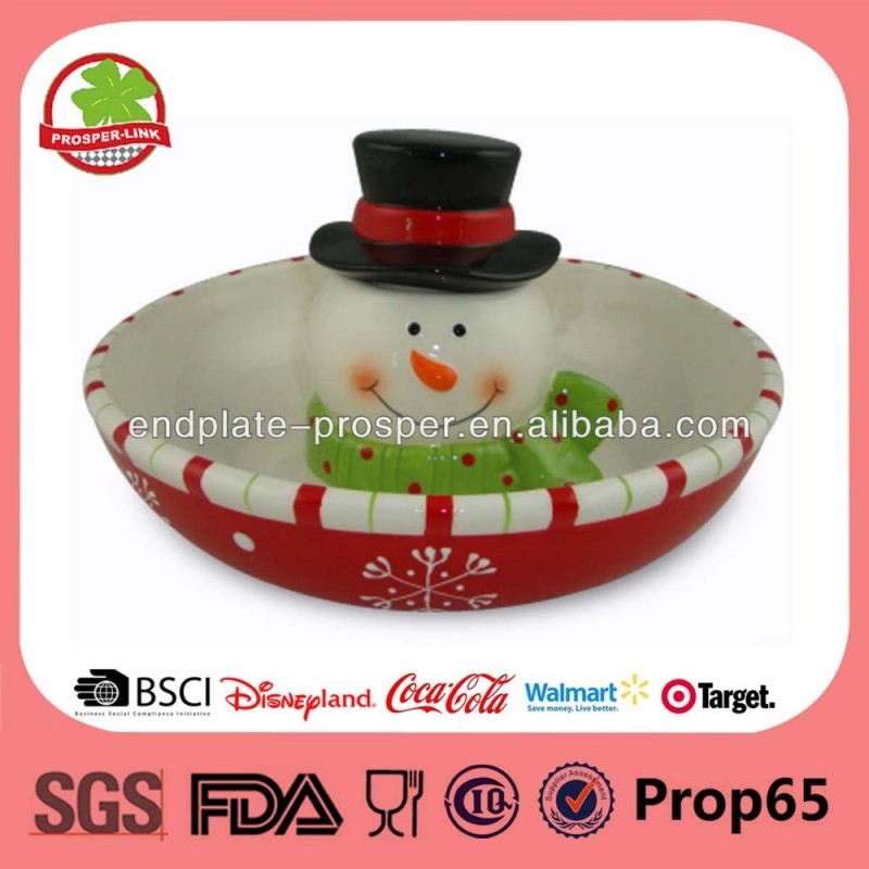 セラミックチップディップボウル& クリスマス雪だるまのデザイン-その他食器問屋・仕入れ・卸・卸売り